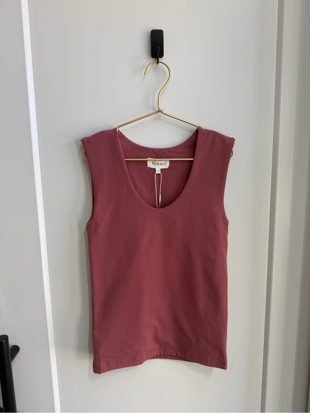 🌺 NWT BOHME Sz S/M Double layered Scoop Neck Tank Top - Berry
